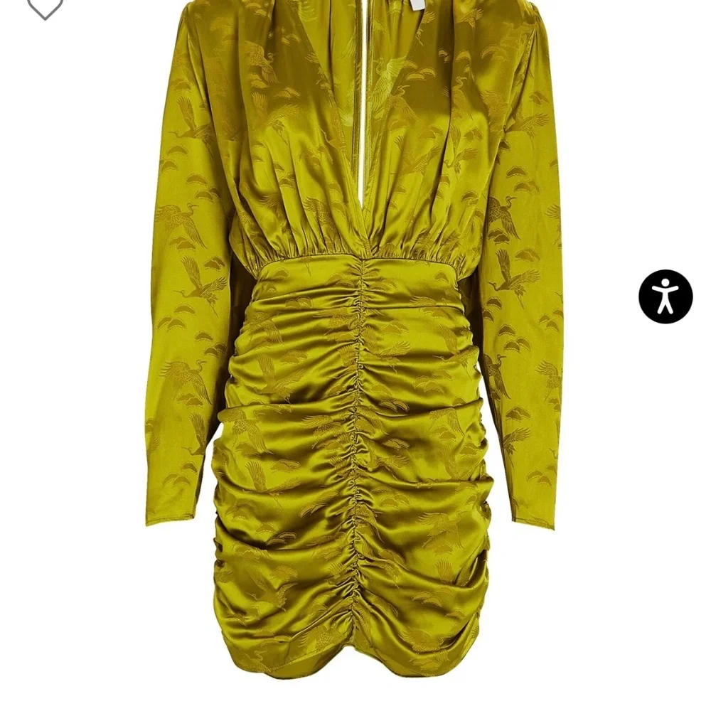 Ronny Kobo Michelle Ruched Satin Jacquard Mini Dress - Picture 2 of 6